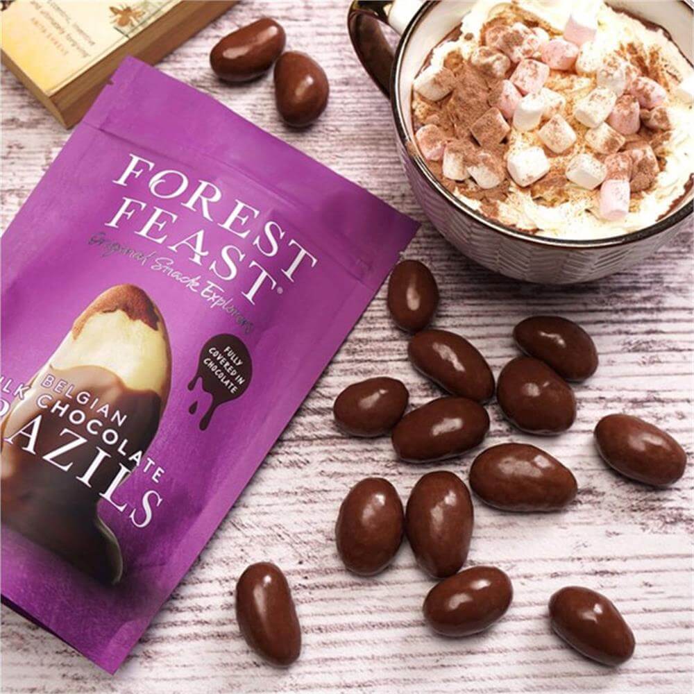 Forest Feast Belgian Milk Chocolate Brazils 120g